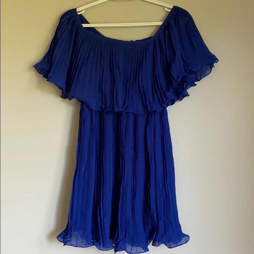 Pleated Royal Blue Dress
